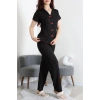 Bürümcük Fiyonklu Pijama Takımı Siyahkalp - 159.1287.