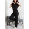 Bürümcük Fiyonklu Pijama Takımı Siyahkalp - 159.1287.