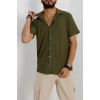 Bürümcük Kumaş Erkek Gömlek Haki - 42152.1937.