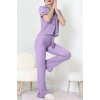 Bürümcük Kumaş Pijama Takımı Lila - 31800.1961.