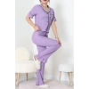 Bürümcük Kumaş Pijama Takımı Lila - 31800.1961.