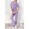 Bürümcük Kumaş Pijama Takımı Lila - 31800.1961.