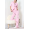 Bürümcük Kumaş Pijama Takımı Pembe - 31800.1961.