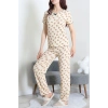 Bürümcük V Yaka Pijama Takımı Bejayı - 126.1287.