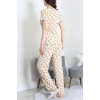 Bürümcük V Yaka Pijama Takımı Bejayı - 126.1287.