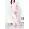 Bürümcük V Yaka Pijama Takımı Pembebenek - 126.1287.