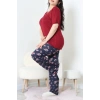 Büyük Beden Dantelli Pijama Takımı Bordolaci - 71500.1773.