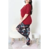 Büyük Beden Dantelli Pijama Takımı Bordomavi - 71500.1773.
