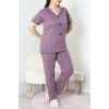 Büyük Beden Puantiyeli Viskon Pijama Takımı Koyulila - 71238.1048.