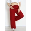 Büyük Beden Viskon Kumaş Pantolon Bordo - 71234.107.