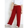 Büyük Beden Viskon Kumaş Pantolon Bordo - 71234.107.