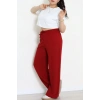 Büyük Beden Viskon Kumaş Pantolon Bordo - 71234.107.