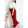 Büyük Beden Viskon Kumaş Pantolon Bordo - 71234.107.