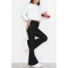 Çapraz Kemer Dalgıç Kumaş Tayt Siyah - 52084.1098.