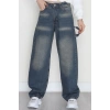 Carpenter Detaylı Baggy Kot Pantolon Tintyıkama - 40087.1184.