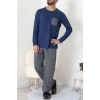 Cep Detay Süprem Erkek Pijama Takımı Lacivert - 42218.1048.
