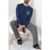 Cep Detay Süprem Erkek Pijama Takımı Lacivert - 42218.1048.