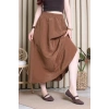 Cepli Dokuma Modal Paraşüt Etek Kahve - 71404.1837.