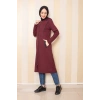 Cepli Kapşonlu Tesettür Kap Bordo