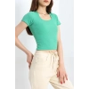 Çerçeve Yaka Crop Body Yeşil - 70538.1388.