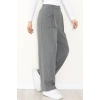 Çizgili Bol Paça Pantolon Füme - 7150.424.