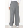 Çizgili Bol Paça Pantolon Füme - 7150.424.