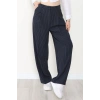 Çizgili Bol Paça Pantolon Lacivert - 7150.424.