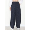 Çizgili Bol Paça Pantolon Lacivert - 7150.424.