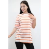 Çizgili Penye Tshirt Turuncu