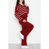 Çizgili Polo Yaka Takım Bordo - 2295.1247.