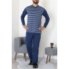 Çizgili Süprem Erkek Pijama Takımı İndigo - 51220.1838.