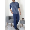 Çizgili Süprem Erkek Pijama Takımı İndigo - 51220.1838.