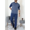 Çizgili Süprem Erkek Pijama Takımı İndigo - 51220.1838.