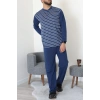 Çizgili Süprem Erkek Pijama Takımı İndigo - 51220.1838.