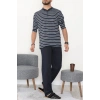 Çizgili Süprem Erkek Pijama Takımı Lacivert - 51220.1838.