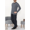Çizgili Süprem Erkek Pijama Takımı Lacivert - 51220.1838.