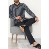 Çizgili Süprem Erkek Pijama Takımı Lacivert - 51220.1838.