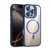 CPT05 Apple iPhone 16 Pro Max Remim Lensli Magsafe Standlı Kapak - Lacivert