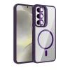 CPT05 Samsung Galaxy S24 FE Remim Lensli Magsafe Standlı Kapak - Derin Mor