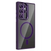 CPT05 Samsung Galaxy S24 Ultra Remim Lensli Magsafe Standlı Kapak - Derin Mor
