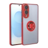CPT05 Samsung Galaxy S25 Edge Kılıf Montreal Yüzüklü Silikon Kapak - Kırmızı