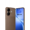 CPT05 Vivo V60 Lite Auto Focus Karbon Kapak - Kahverengi
