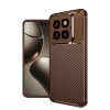 CPT05 Xiaomi Mi 14T Pro Kılıf Auto Focus Karbon Kapak - Kahverengi