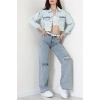 Crop Kot Ceket Açık Mavi - 2719.1367.