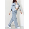 Crop Kot Ceket Mavi - 2721.1367.