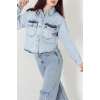 Crop Kot Ceket Mavi - 2721.1367.