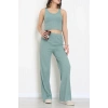 Crop Pantolon İkili Kaşkorse Takım Mint - 71040.1748.
