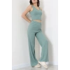 Crop Pantolon İkili Kaşkorse Takım Mint - 71040.1748.