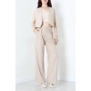 Crop Yelek Pantolon Takım Bej - 7565.1437.