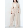 Crop Yelek Pantolon Takım Bej - 7565.1437.